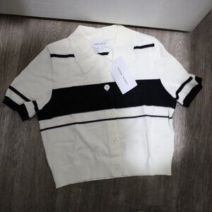 Two toned knitted polo T-shirt